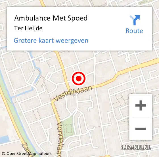 Locatie op kaart van de 112 melding: Ambulance Met Spoed Naar Ter Heijde op 6 november 2021 18:18