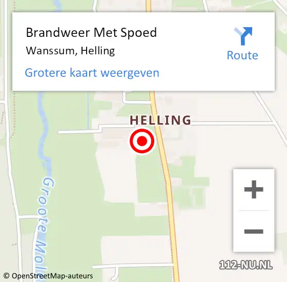Locatie op kaart van de 112 melding: Brandweer Met Spoed Naar Wanssum, Helling op 6 november 2021 18:44