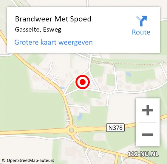 Locatie op kaart van de 112 melding: Brandweer Met Spoed Naar Gasselte, Esweg op 6 november 2021 19:49