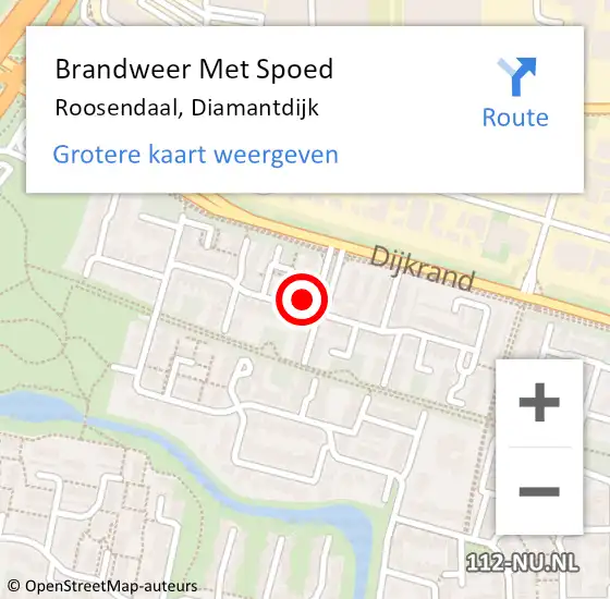 Locatie op kaart van de 112 melding: Brandweer Met Spoed Naar Roosendaal, Diamantdijk op 6 november 2021 19:58