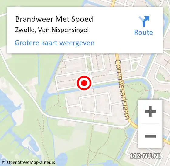 Locatie op kaart van de 112 melding: Brandweer Met Spoed Naar Zwolle, Van Nispensingel op 6 november 2021 19:59