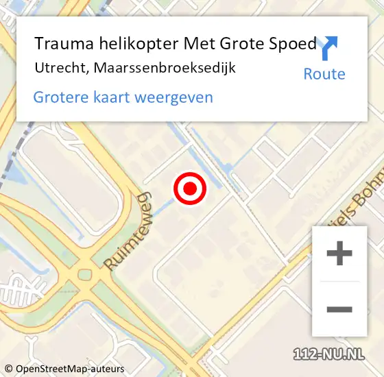 Locatie op kaart van de 112 melding: Trauma helikopter Met Grote Spoed Naar Utrecht, Maarssenbroeksedijk op 6 november 2021 20:11