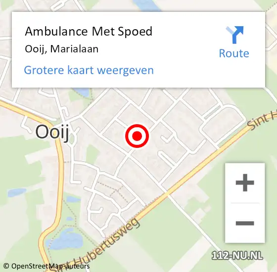 Locatie op kaart van de 112 melding: Ambulance Met Spoed Naar Ooij, Marialaan op 6 november 2021 20:16