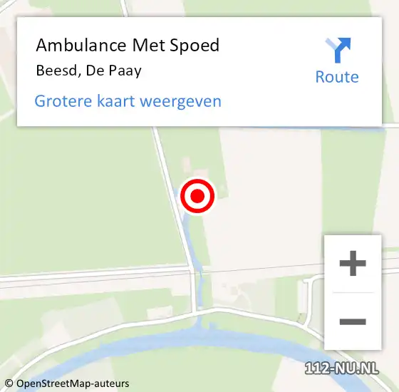 Locatie op kaart van de 112 melding: Ambulance Met Spoed Naar Beesd, De Paay op 6 november 2021 20:32