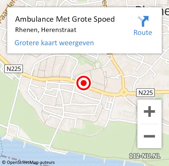 Locatie op kaart van de 112 melding: Ambulance Met Grote Spoed Naar Rhenen, Herenstraat op 6 november 2021 20:34