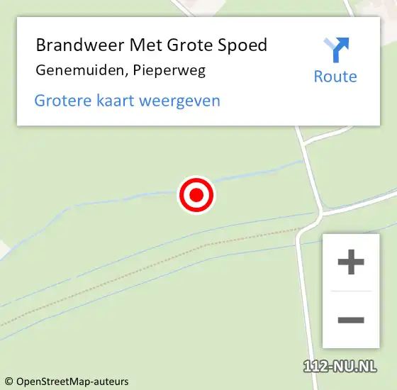 Locatie op kaart van de 112 melding: Brandweer Met Grote Spoed Naar Genemuiden, Pieperweg op 6 november 2021 20:37