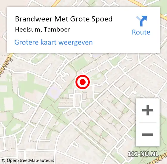 Locatie op kaart van de 112 melding: Brandweer Met Grote Spoed Naar Heelsum, Tamboer op 6 november 2021 20:42