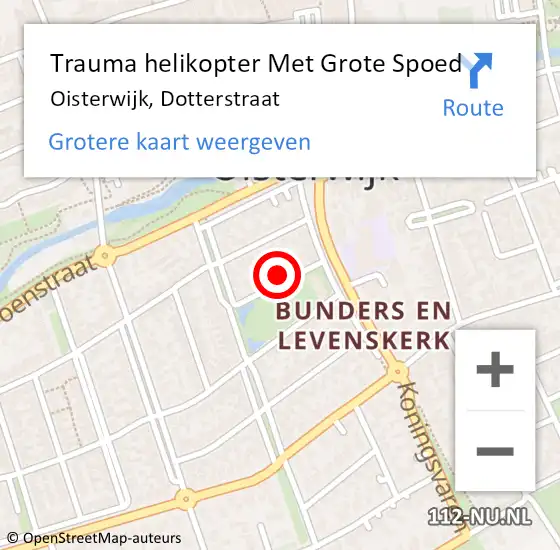 Locatie op kaart van de 112 melding: Trauma helikopter Met Grote Spoed Naar Oisterwijk, Dotterstraat op 6 november 2021 20:43