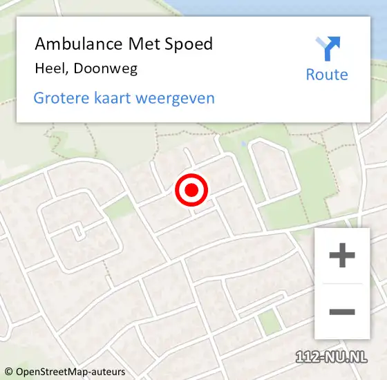 Locatie op kaart van de 112 melding: Ambulance Met Spoed Naar Heel, Doonweg op 6 november 2021 21:10