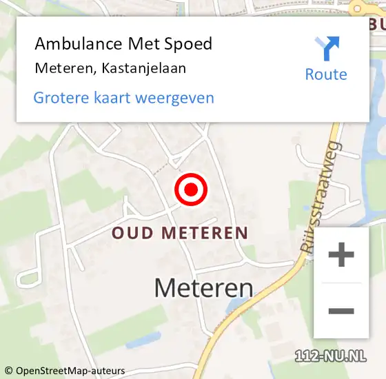 Locatie op kaart van de 112 melding: Ambulance Met Spoed Naar Meteren, Kastanjelaan op 6 november 2021 21:17