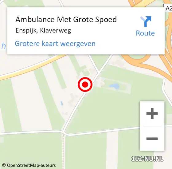 Locatie op kaart van de 112 melding: Ambulance Met Grote Spoed Naar Enspijk, Klaverweg op 6 november 2021 21:21