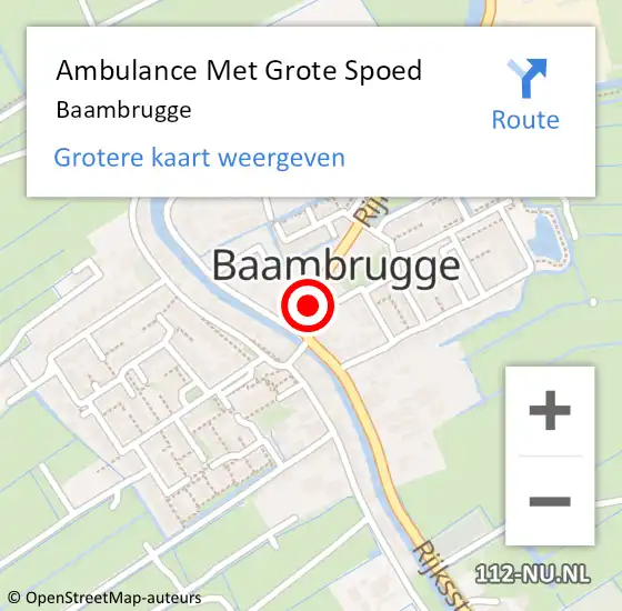 Locatie op kaart van de 112 melding: Ambulance Met Grote Spoed Naar Baambrugge op 6 november 2021 21:24