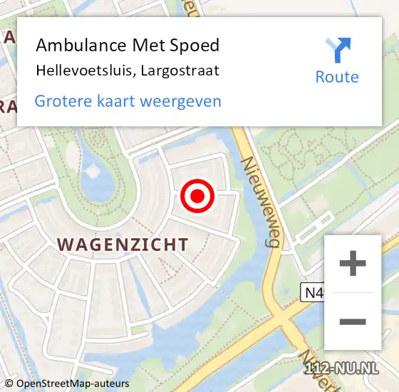 Locatie op kaart van de 112 melding: Ambulance Met Spoed Naar Hellevoetsluis, Largostraat op 6 november 2021 22:21