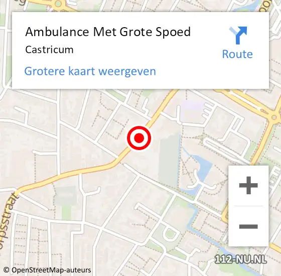 Locatie op kaart van de 112 melding: Ambulance Met Grote Spoed Naar Castricum op 6 november 2021 22:38