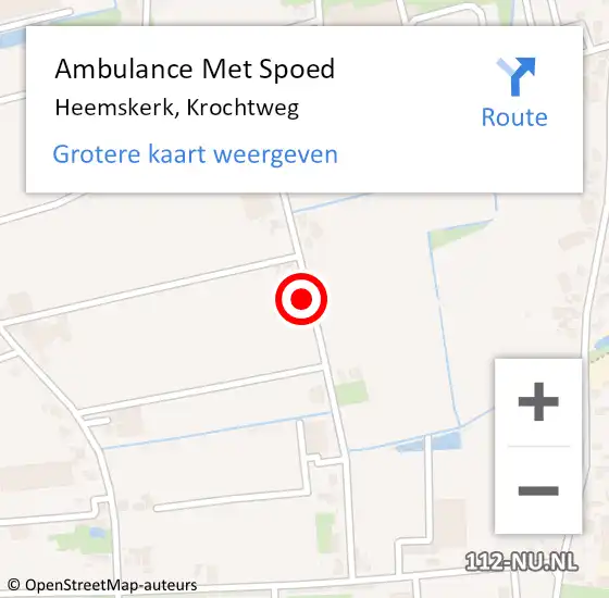 Locatie op kaart van de 112 melding: Ambulance Met Spoed Naar Heemskerk, Krochtweg op 6 november 2021 22:42