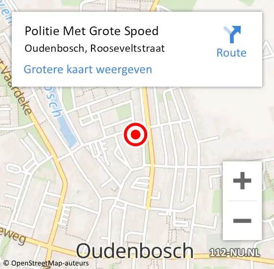 Locatie op kaart van de 112 melding: Politie Met Grote Spoed Naar Oudenbosch, Rooseveltstraat op 6 november 2021 22:49