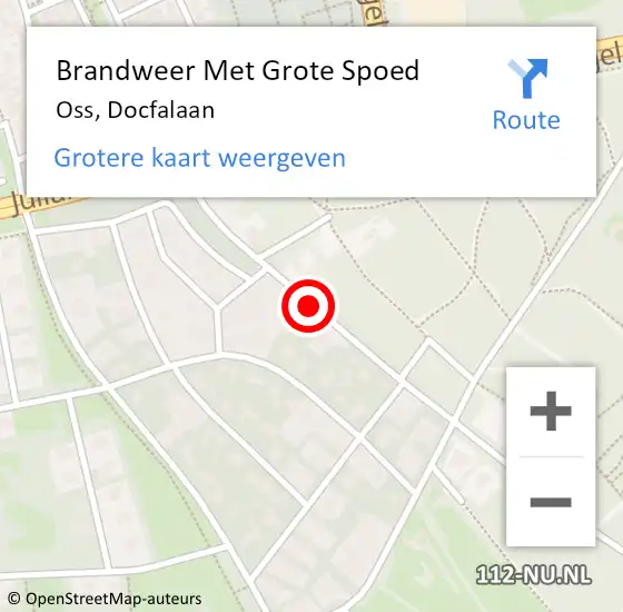 Locatie op kaart van de 112 melding: Brandweer Met Grote Spoed Naar Oss, Docfalaan op 6 november 2021 22:50