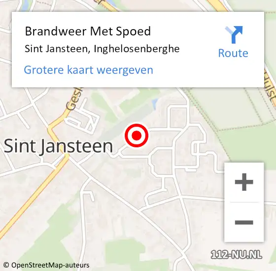 Locatie op kaart van de 112 melding: Brandweer Met Spoed Naar Sint Jansteen, Inghelosenberghe op 6 november 2021 23:16