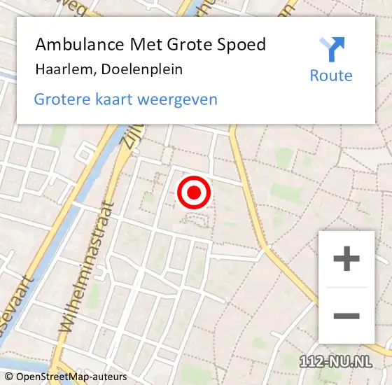 Locatie op kaart van de 112 melding: Ambulance Met Grote Spoed Naar Haarlem, Doelenplein op 6 november 2021 23:28