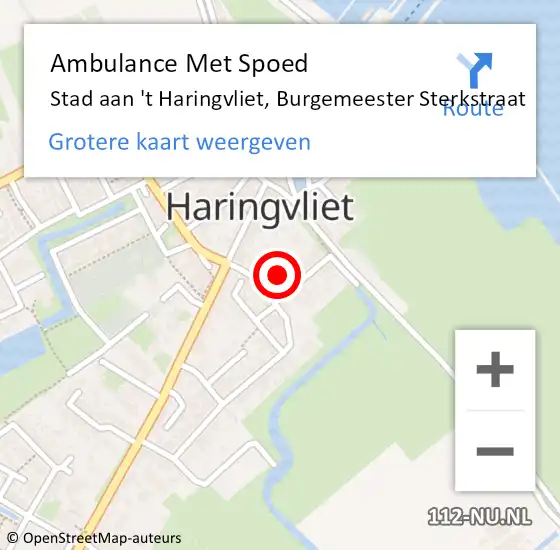 Locatie op kaart van de 112 melding: Ambulance Met Spoed Naar Stad aan 't Haringvliet, Burgemeester Sterkstraat op 6 november 2021 23:32