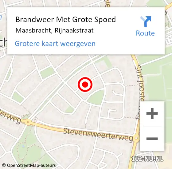 Locatie op kaart van de 112 melding: Brandweer Met Grote Spoed Naar Maasbracht, Rijnaakstraat op 6 november 2021 23:34