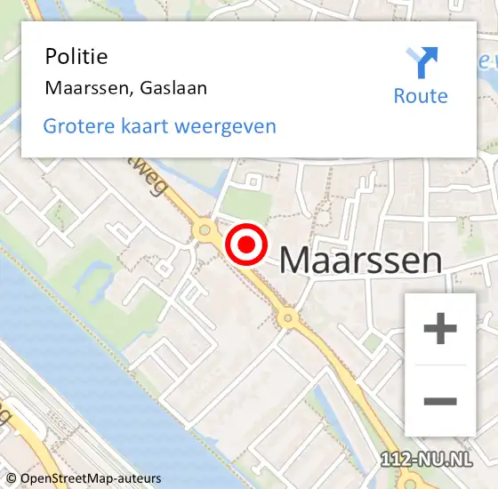 Locatie op kaart van de 112 melding: Politie Maarssen, Gaslaan op 6 november 2021 23:40