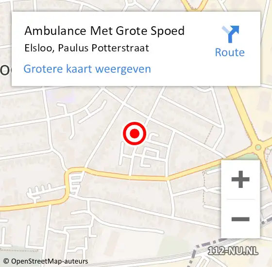 Locatie op kaart van de 112 melding: Ambulance Met Grote Spoed Naar Elsloo, Paulus Potterstraat op 28 juni 2014 13:27