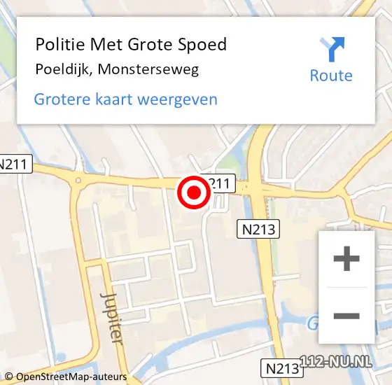 Locatie op kaart van de 112 melding: Politie Met Grote Spoed Naar Poeldijk, Monsterseweg op 7 november 2021 01:07