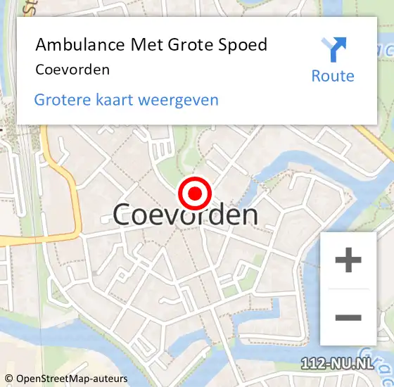 Locatie op kaart van de 112 melding: Ambulance Met Grote Spoed Naar Coevorden op 28 juni 2014 13:29