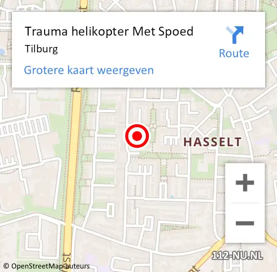 Locatie op kaart van de 112 melding: Trauma helikopter Met Spoed Naar Tilburg op 7 november 2021 01:27