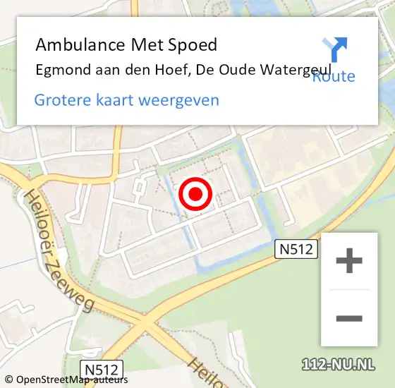 Locatie op kaart van de 112 melding: Ambulance Met Spoed Naar Egmond aan den Hoef, De Oude Watergeul op 7 november 2021 03:09