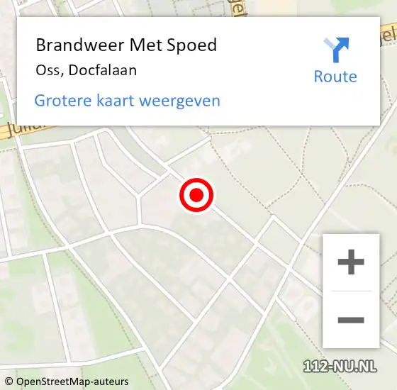 Locatie op kaart van de 112 melding: Brandweer Met Spoed Naar Oss, Docfalaan op 7 november 2021 04:33