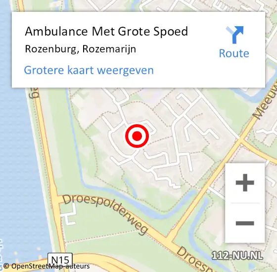 Locatie op kaart van de 112 melding: Ambulance Met Grote Spoed Naar Rozenburg, Rozemarijn op 7 november 2021 04:38