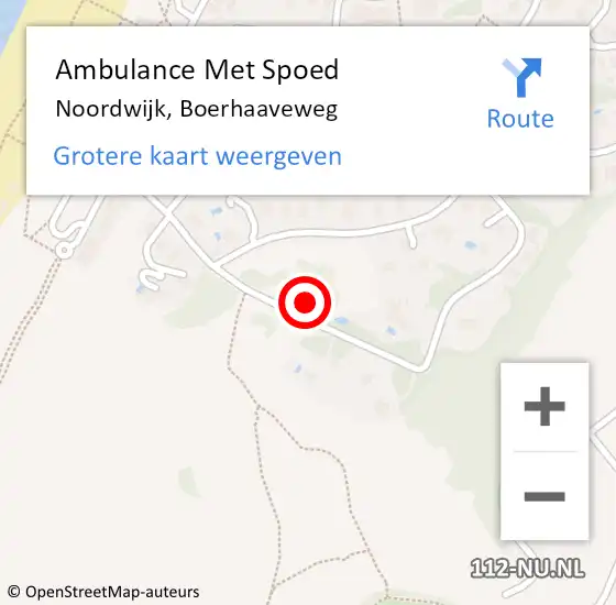 Locatie op kaart van de 112 melding: Ambulance Met Spoed Naar Noordwijk, Boerhaaveweg op 7 november 2021 07:45