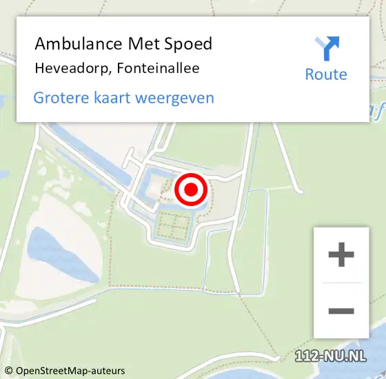 Locatie op kaart van de 112 melding: Ambulance Met Spoed Naar Heveadorp, Fonteinallee op 6 oktober 2013 16:00