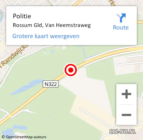 Locatie op kaart van de 112 melding: Politie Rossum Gld, Van Heemstraweg op 28 juni 2014 14:00