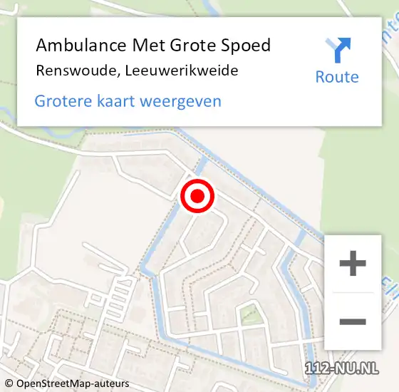 Locatie op kaart van de 112 melding: Ambulance Met Grote Spoed Naar Renswoude, Leeuwerikweide op 7 november 2021 10:56