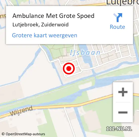 Locatie op kaart van de 112 melding: Ambulance Met Grote Spoed Naar Lutjebroek, Zuiderwoid op 7 november 2021 11:35