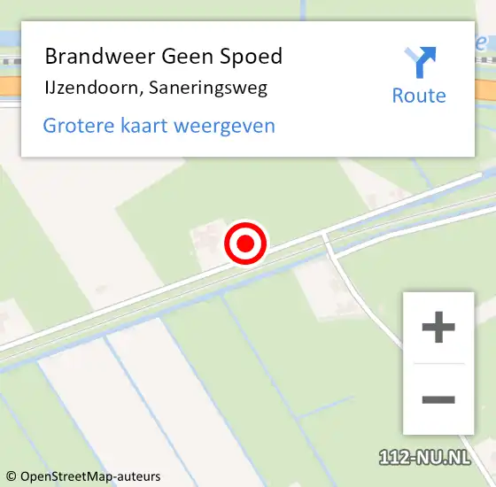 Locatie op kaart van de 112 melding: Brandweer Geen Spoed Naar IJzendoorn, Saneringsweg op 7 november 2021 12:10