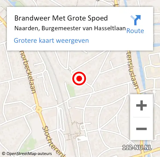 Locatie op kaart van de 112 melding: Brandweer Met Grote Spoed Naar Naarden, Burgemeester van Hasseltlaan op 7 november 2021 12:19