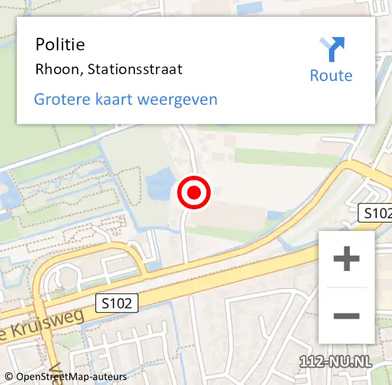 Locatie op kaart van de 112 melding: Politie Rhoon, Stationsstraat op 7 november 2021 12:25