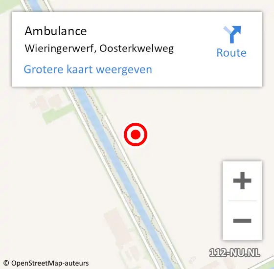 Locatie op kaart van de 112 melding: Ambulance Wieringerwerf, Oosterkwelweg op 7 november 2021 12:29