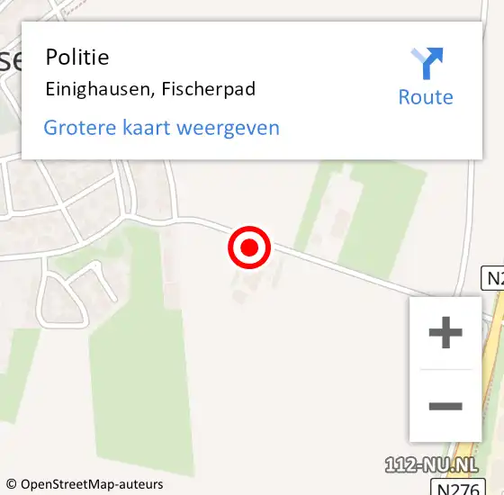 Locatie op kaart van de 112 melding: Politie Einighausen, Fischerpad op 7 november 2021 13:27