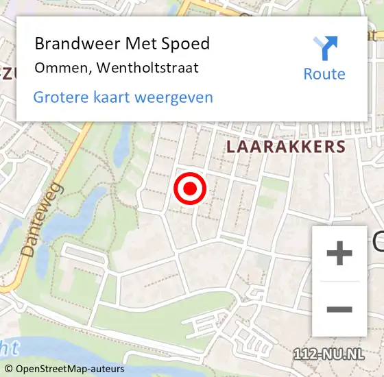 Locatie op kaart van de 112 melding: Brandweer Met Spoed Naar Ommen, Wentholtstraat op 7 november 2021 14:02