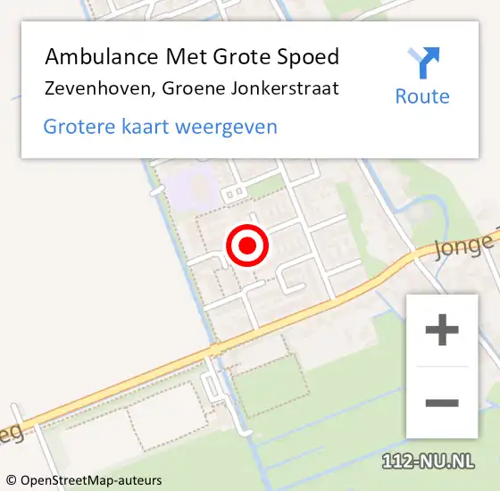 Locatie op kaart van de 112 melding: Ambulance Met Grote Spoed Naar Zevenhoven, Groene Jonkerstraat op 7 november 2021 14:16