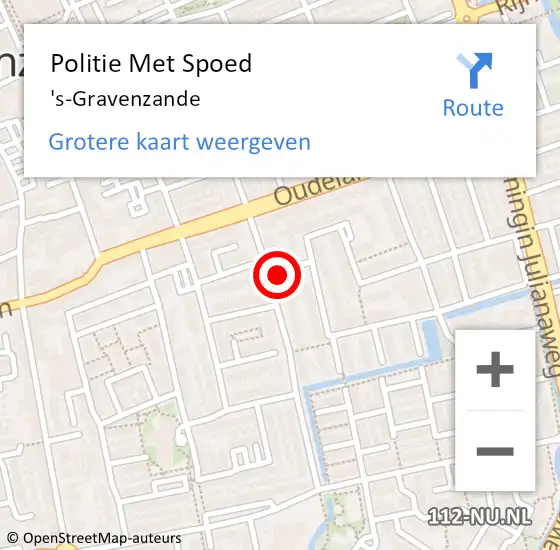 Locatie op kaart van de 112 melding: Politie Met Spoed Naar 's-Gravenzande op 7 november 2021 14:40