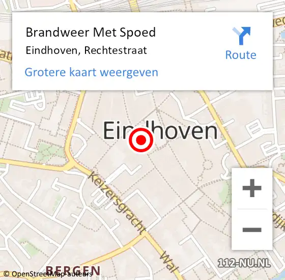 Locatie op kaart van de 112 melding: Brandweer Met Spoed Naar Eindhoven, Rechtestraat op 7 november 2021 14:40