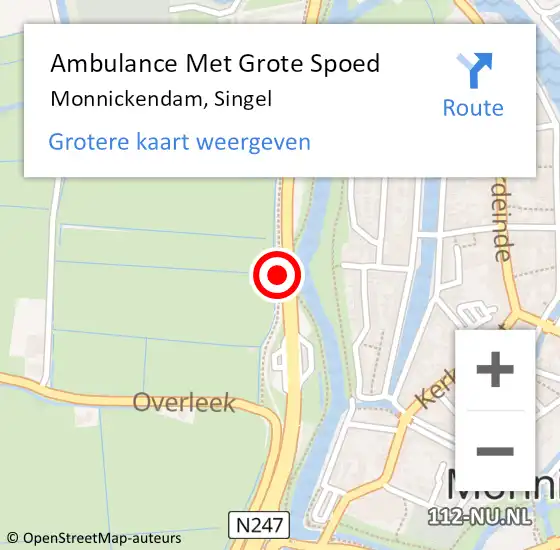 Locatie op kaart van de 112 melding: Ambulance Met Grote Spoed Naar Monnickendam, Singel op 7 november 2021 14:42