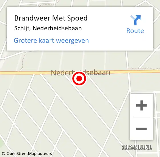 Locatie op kaart van de 112 melding: Brandweer Met Spoed Naar Schijf, Nederheidsebaan op 7 november 2021 14:50