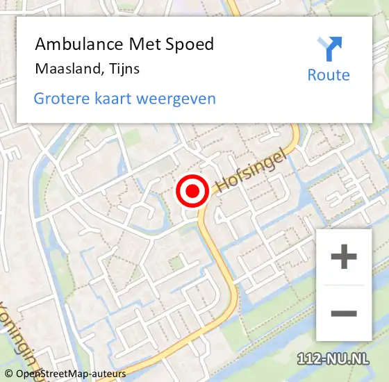 Locatie op kaart van de 112 melding: Ambulance Met Spoed Naar Maasland, Tijns op 7 november 2021 15:11